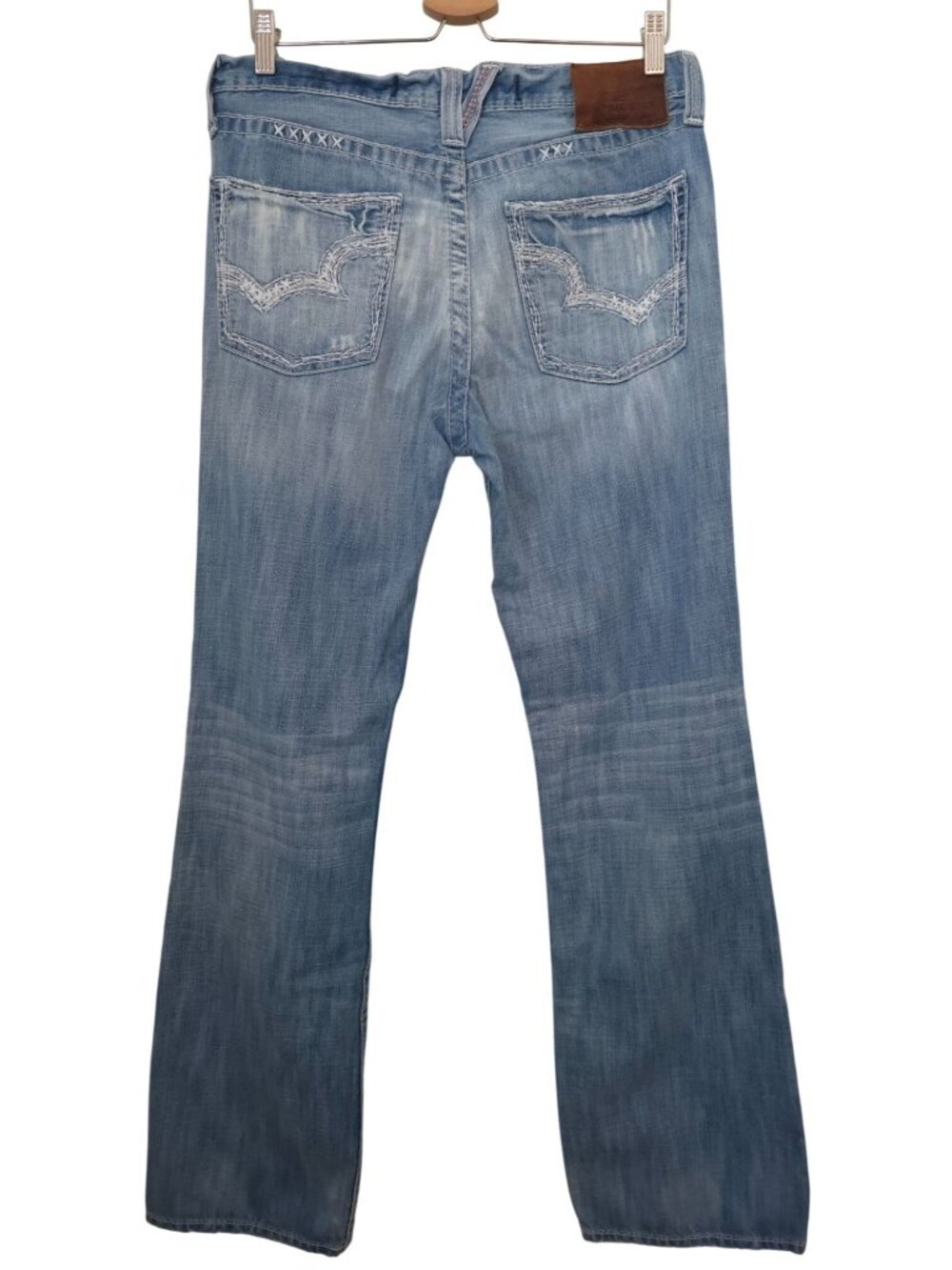 Big Star Pioneer Buckle Exclusive Distressed Embroidered Denim Boot Cut Jeans 32 - Picture 2 of 11